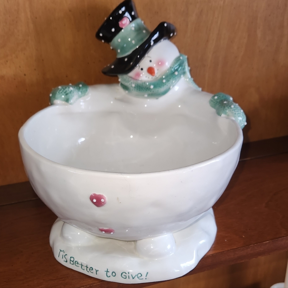 Snowman Ceramic Bowl